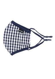 Navy Blue Gingham Face Mask for Kids
