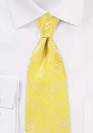 XL Length Floral Paisley Tie in Frosted Citrus