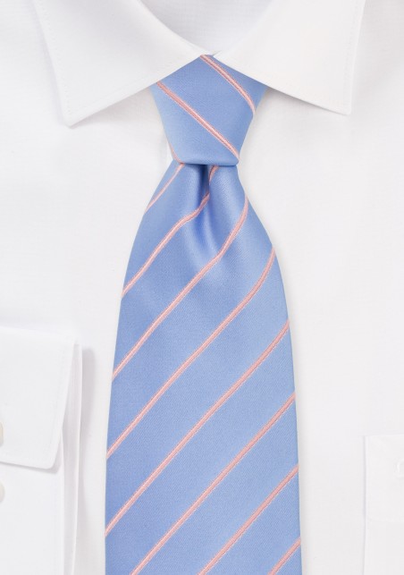 Light Blue and Pink Striped Tie