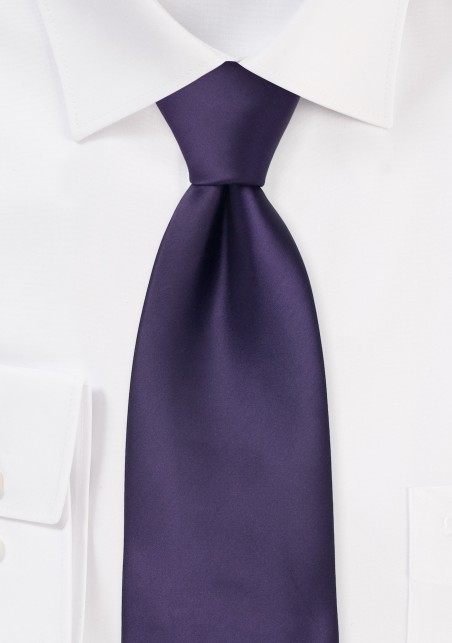 Solid Purple Necktie in XL Length