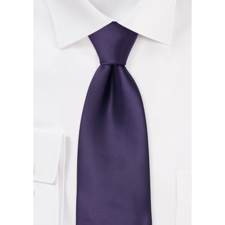 Solid Purple Necktie in XL Length