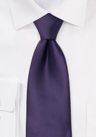 Solid Purple Necktie in XL Length