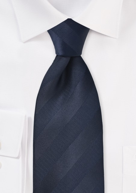 Striped Tie in Midnight Blue