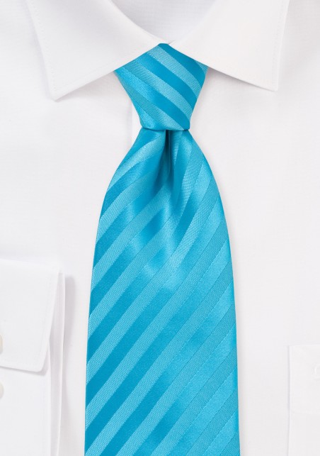 Aqua Blue Striped Tie
