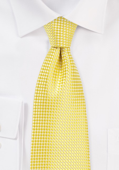 Vibrant Yellow Tie in XL Length