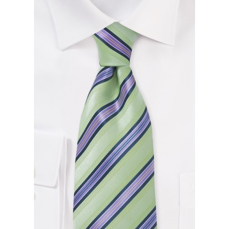 Lime and Purple Striped Tie