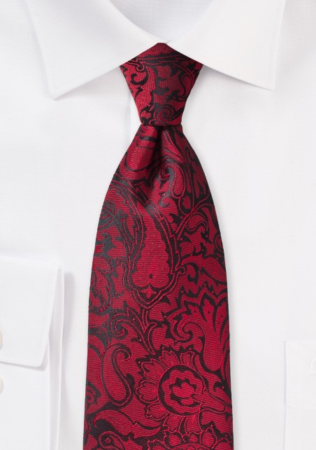 Chili Red Paisley Tie