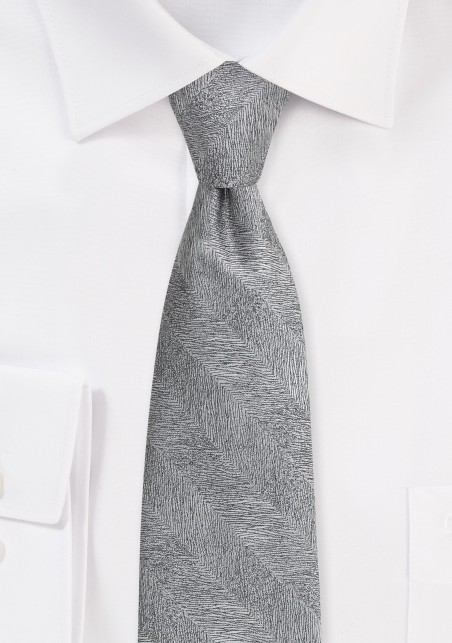 Woodgrain Textured Tie | Graphite Gray Woodgrain Textured Mens Tie
