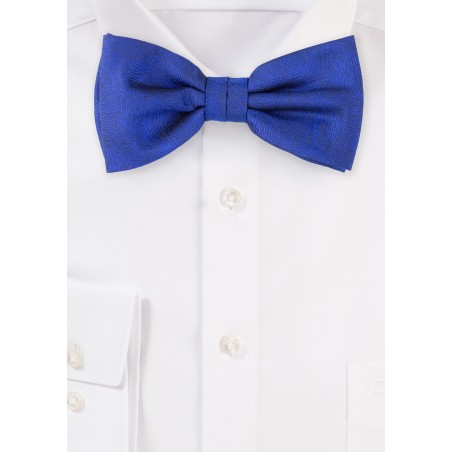 Wood Grain Weave Bowtie in Dress Blue
