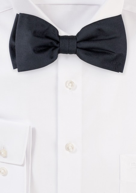Wood Grain Weave Bowtie in Black