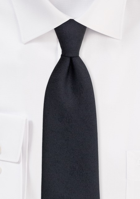 Wood Grain Textured Tie in Jet Black