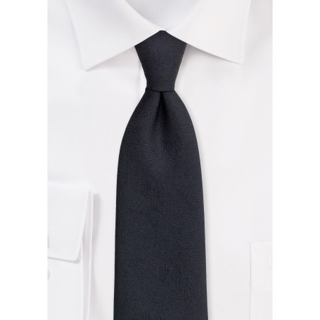 Wood Grain Textured Tie in Jet Black