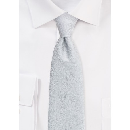 Wood Grain Textured Tie in Sterling Silver