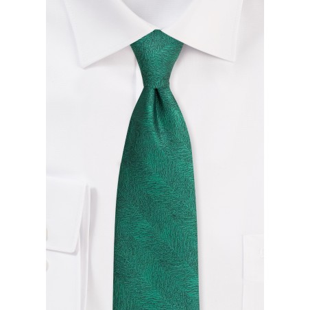 Wood Grain Textured Tie in Juniper Green
