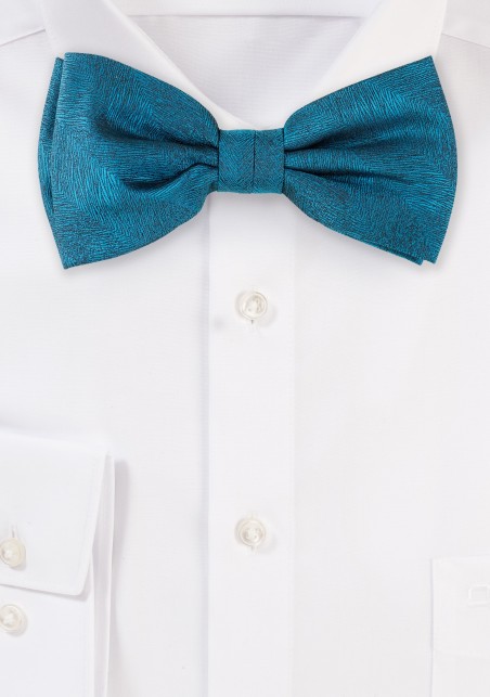 Wood Grain Textured Bow Tie in Gem Green