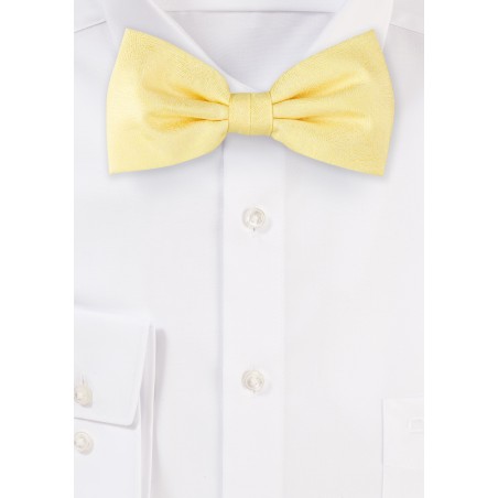 Wood Grain Weave Bowtie in Spring Yellow