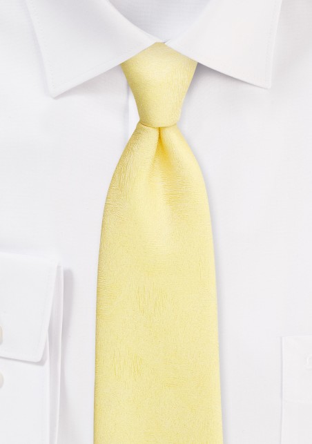 Spring Yellow Tie with Wood Grain Texture