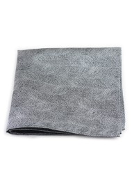 Graphite Silver Pocket Square in Grain Texture