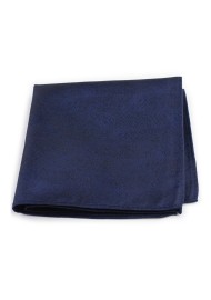 Grain Textured Pocket Square Hanky in Navy Dark Blue