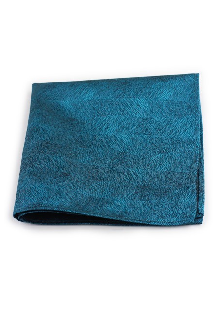 Wood Grain Textured Pocket Square Hanky in Teal