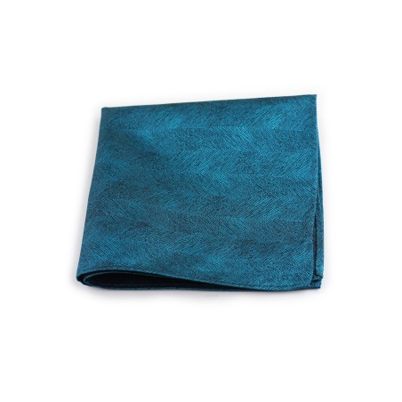 Wood Grain Textured Pocket Square Hanky in Teal