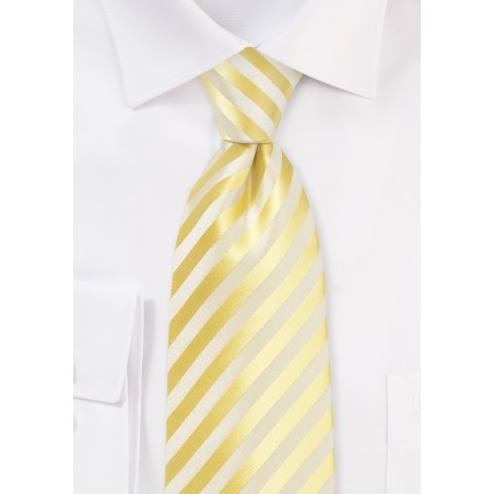 Daffodil Yellow Striped Kids Tie