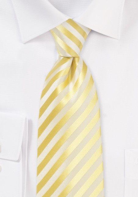 Solid Striped Tie in Daffodil Yellow