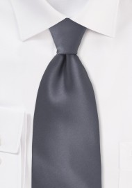 Solid Charcoal Grey XXL Length Tie