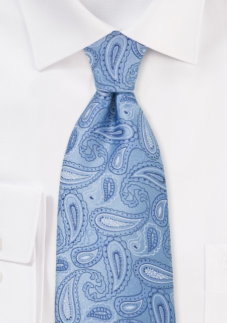 Light Blue Paisley Necktie