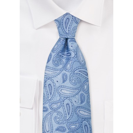Light Blue Paisley Necktie