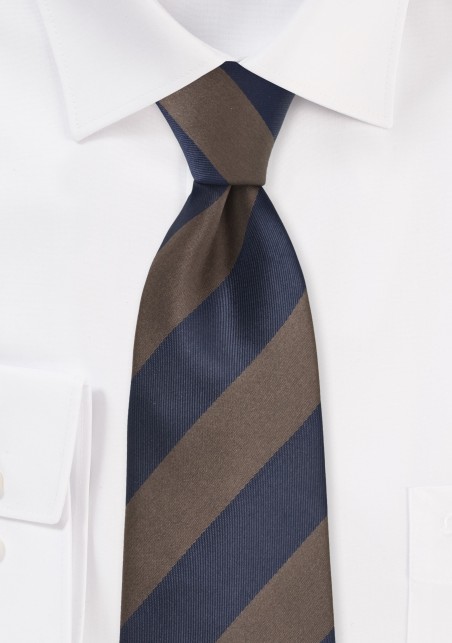 Chocolate Brown and Navy Striped Tie