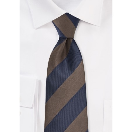 Chocolate Brown and Navy Striped Tie