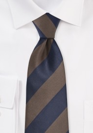 Chocolate Brown and Navy Striped Tie
