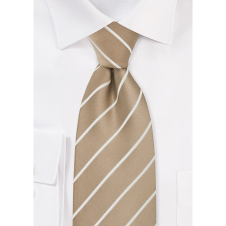 Beige Striped Tie for Kids