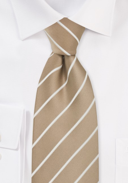 Beige Striped Mens Necktie