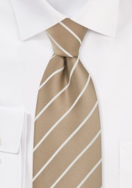 Beige Striped Mens Necktie