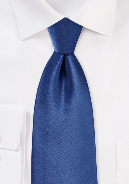Solid Cobalt Blue Tie in Extra Long
