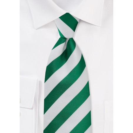 Metallic Green and White Kids Necktie