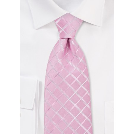 Pink Check Design Tie for Kids