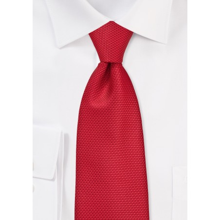 Grenadine Texture Tie in Bright Red