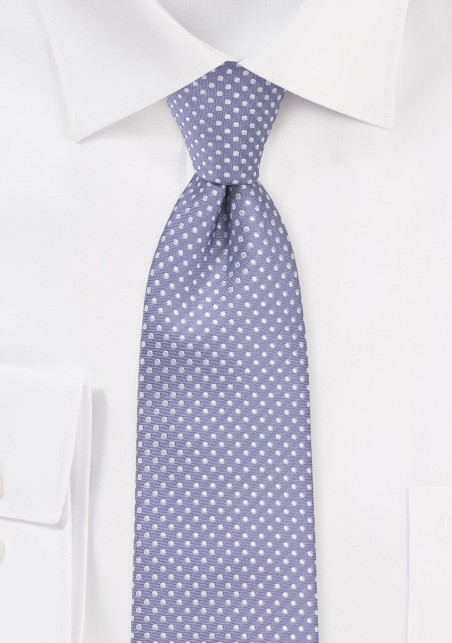 Pin Dot Tie in Lilac Purple in Skinny Cut