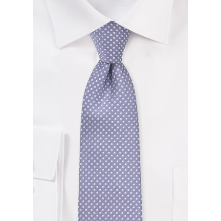 Pin Dot Tie in Lilac Purple in Skinny Cut