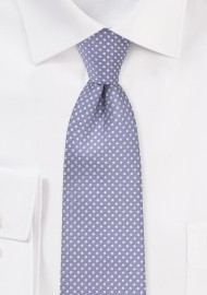 Pin Dot Tie in Lilac Purple in Skinny Cut