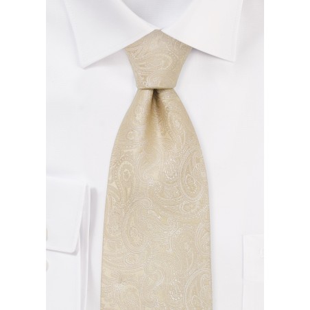 Cream Paisley Tie for Kids
