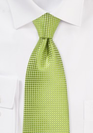 Textured XL Length Tie in Parrot Green