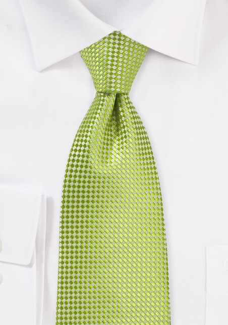 Solid Textured Tie in Parrot Green