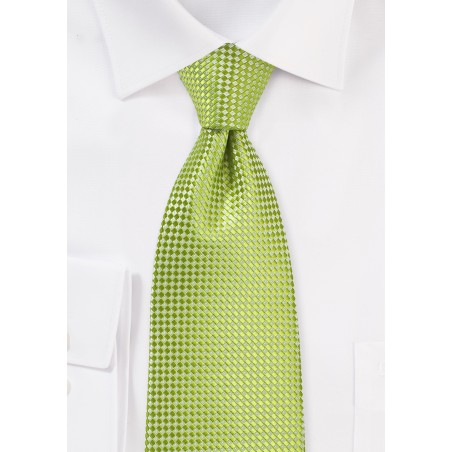 Solid Textured Tie in Parrot Green