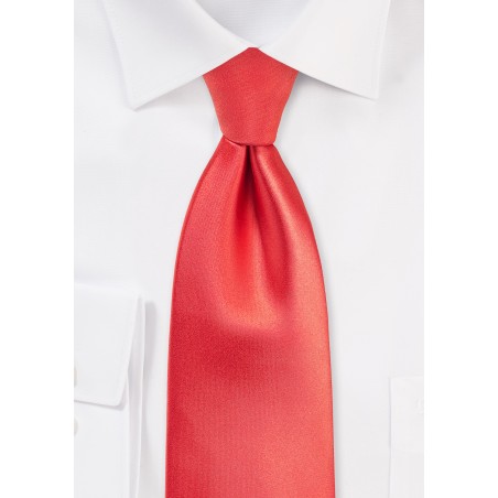 Mens Tie in Neon Coral