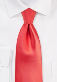 Mens Tie in Neon Coral