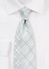 XL Plaid Check Tie in Bright White